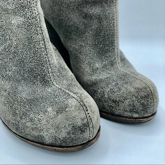 Jeffrey Campbell LIMITED EDITION Grey Suede RUMBLE Leather Ankle Boots Booties - Picture 5 of 10